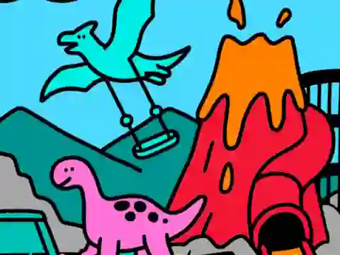 Juego Color By Code Dino Park en línea