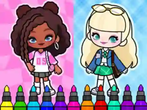 Juego Coloring Book: Aha World Sporty Girl en línea