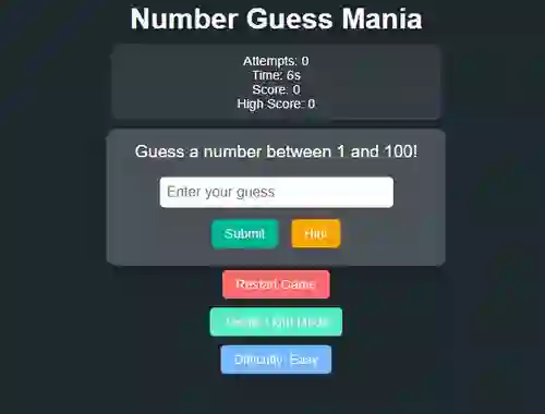 Juego Number Guess Mania en línea