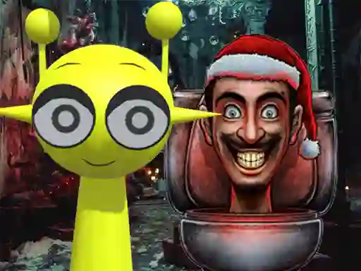Juego Sprunki in Backrooms Christmas Skibidi en línea