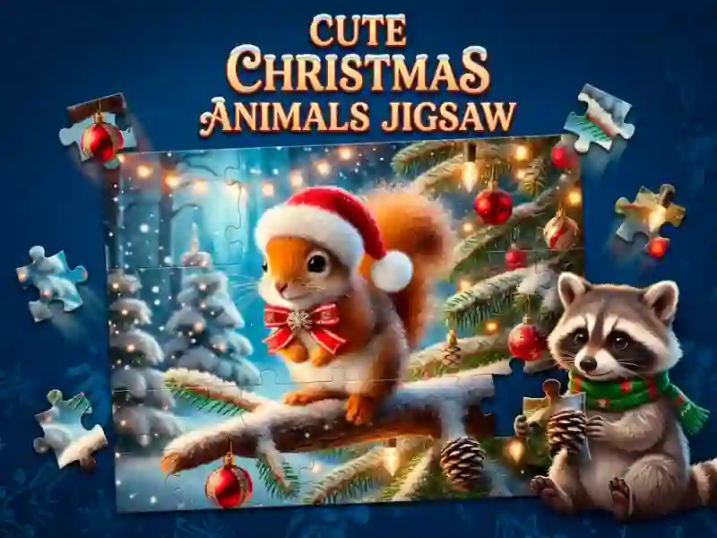 Juego Cute Christmas Animals Jigsaw en línea