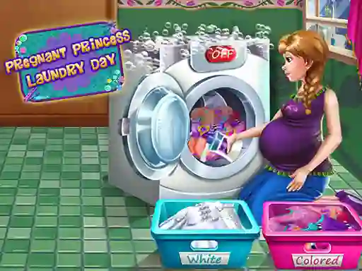 Juego Pregnant Princess Laundry Day en línea