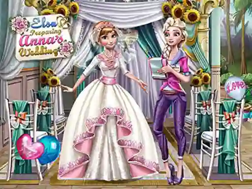 Juego Elsa Preparing Anna's Wedding en línea