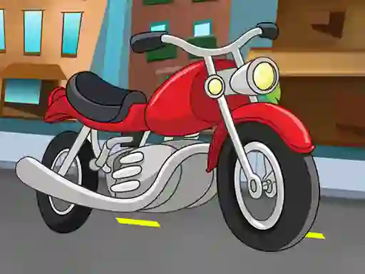 Juego Cartoon Motorbike Jigsaw en línea