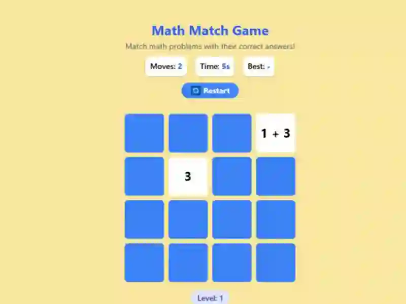 Juego Math Match Game en línea