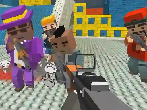 Juego GunGame shooting warfare: blocky gangster en línea