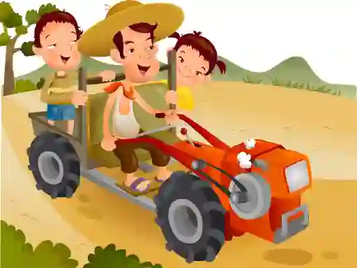 Juego Cartoon Tractor Puzzle en línea