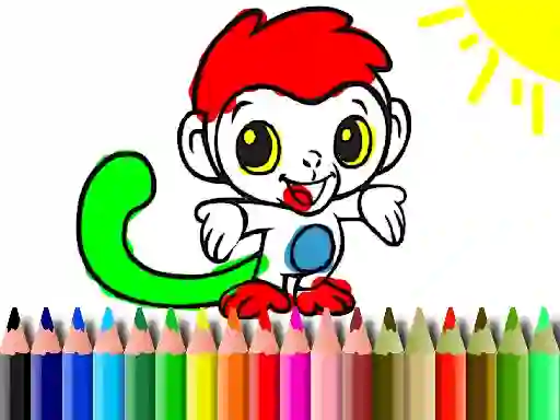 Juego Back To School: Monkey Coloring en línea
