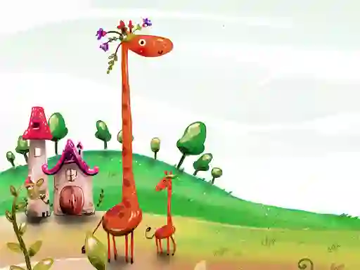 Juego Cartoon Giraffe Puzzle en línea