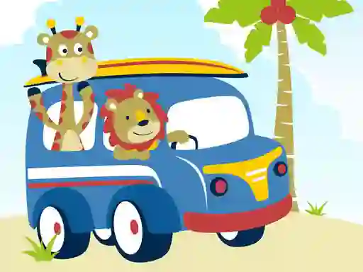 Juego Cute animals with cars difference en línea