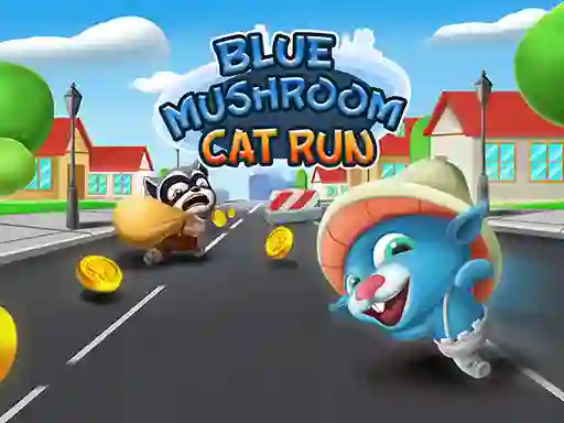 Juego Blue Mushroom Cat Run en línea