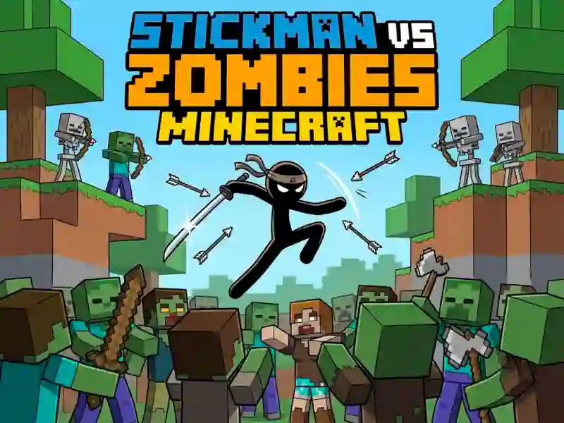 Juego Stickman vs Zombies Minecraft en línea