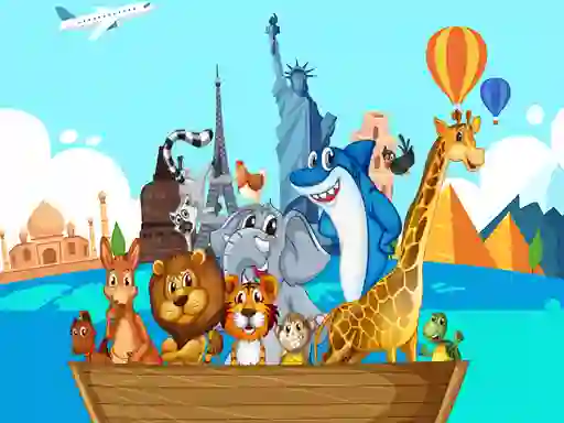 Juego Crazy Friends Travel The World Puzzle en línea