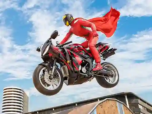 Juego Real Motorbike Super Hero Stunt 3D en línea