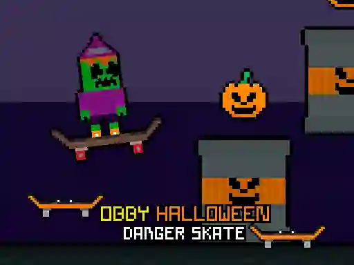 Juego Obby Halloween Danger Skate en línea