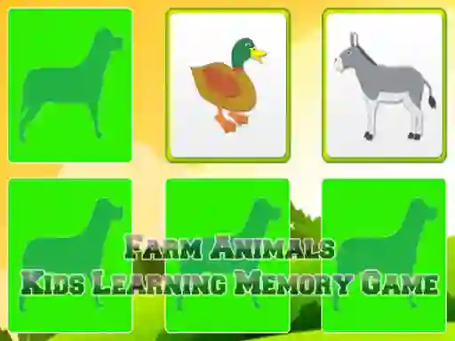 Juego Farm Animals Kids Learning  Memory en línea