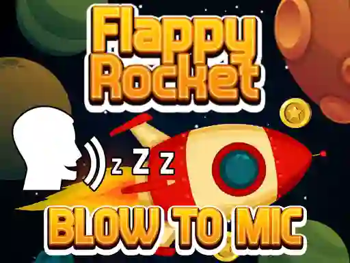 Juego Flappy Rocket Playing with Blowing to Mic en línea
