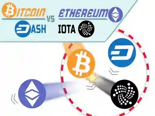 Juego Bitcoin vs Ethereum Dash Iota en línea