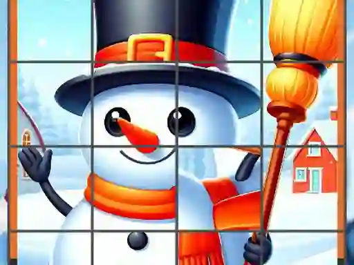 Juego Happy Snowman Puzzle en línea