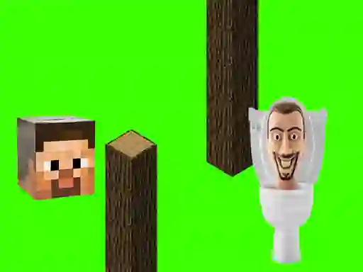 Juego Spinning Skibidi Toilet Flappy Minecraft en línea