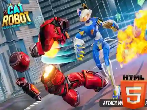 Juego Cat Robot Transform War en línea