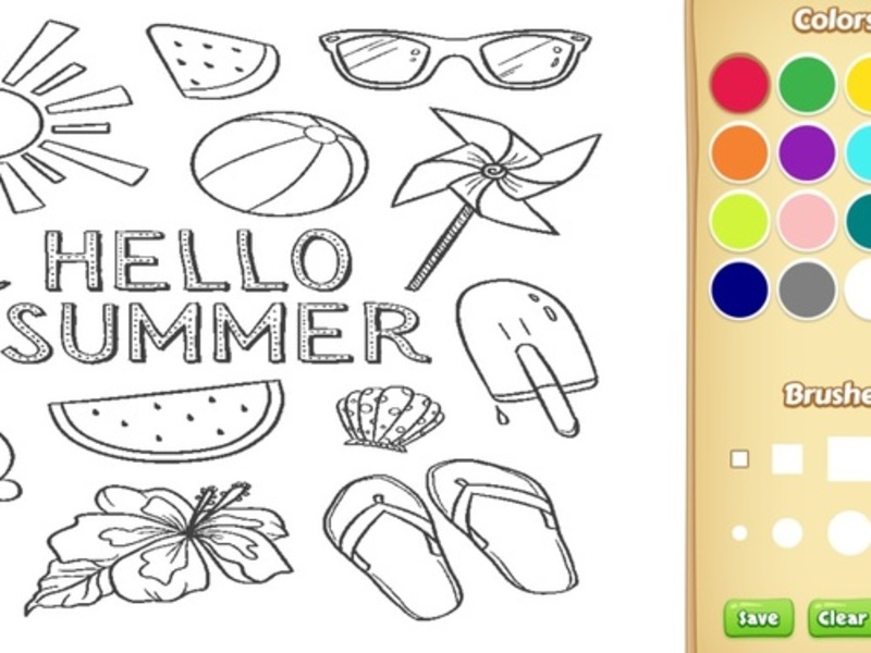 Juego Hola Libro para colorear de verano para niños en línea