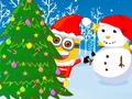 Juego Guerras de bolas de nieve navideñas de los Minions  en línea