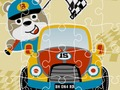 Juego Rompecabezas de dibujos animados de carreras  en línea