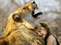 Juego León y niña rompecabezas  en línea