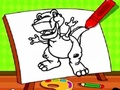 Juego Niños fáciles para colorear dinosaurios  en línea