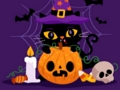 Juego Rompecabezas de gatos gruñones de Halloween  en línea