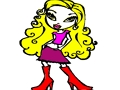 Juego Bratz fácil para colorear  en línea