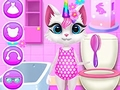 Juego Cuidado diario del gatito unicornio  en línea
