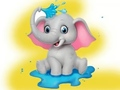 Juego Libro para colorear: Elefante rociando agua  en línea