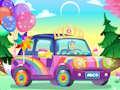 Juego Decoración Coche Arco Iris  en línea