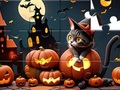 Juego Rompecabezas: Gato de Halloween  en línea