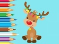 Juego Libro para colorear: lindo reno navideño  en línea
