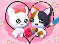 Juego Rompecabezas de dibujo de gato de amor  en línea