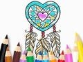 Juego Libro para colorear: Atrapasueños en forma de corazón  en línea