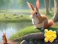 Juego Rompecabezas: Conejo y Ardillas  en línea