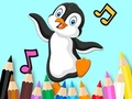 Juego Libro para colorear: Pingüino bailando  en línea