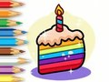 Juego Libro para colorear: pastel de cumpleaños  en línea