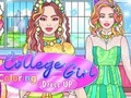 Juego Vestir a una colegiala para colorear  en línea