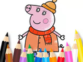 Juego Libro para colorear: Mamá Cerdita Invierno  en línea