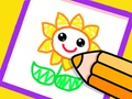 Juego Dibujo para niños pequeños: hermosa flor  en línea