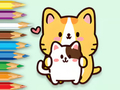 Juego Libro para colorear: Gato abrazando  en línea