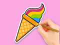 Juego Libro para colorear: helado de arcoíris  en línea