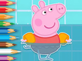 Juego Libro para colorear: Peppa nadando  en línea