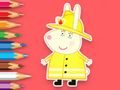 Juego Libro para colorear: Conejo bombero  en línea