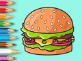 Juego Libro para colorear: Deliciosa hamburguesa  en línea